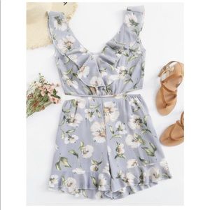 Floral Cut Out Romper